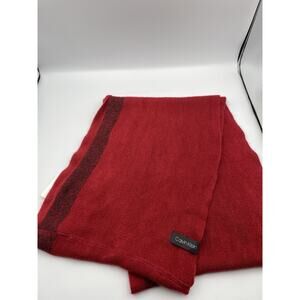 Calvin Klein Red Lurex Stripe Wrap Knit Infinity Scarf New With Tags